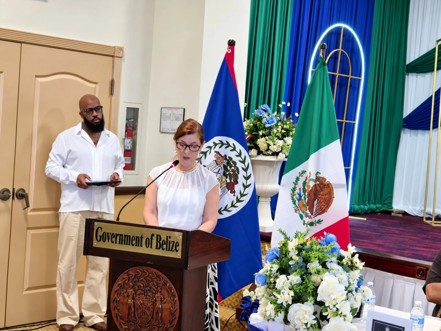 Ana Luisa Vallejo Barba, embajadora de México en Belice, durante su participación en el evento
