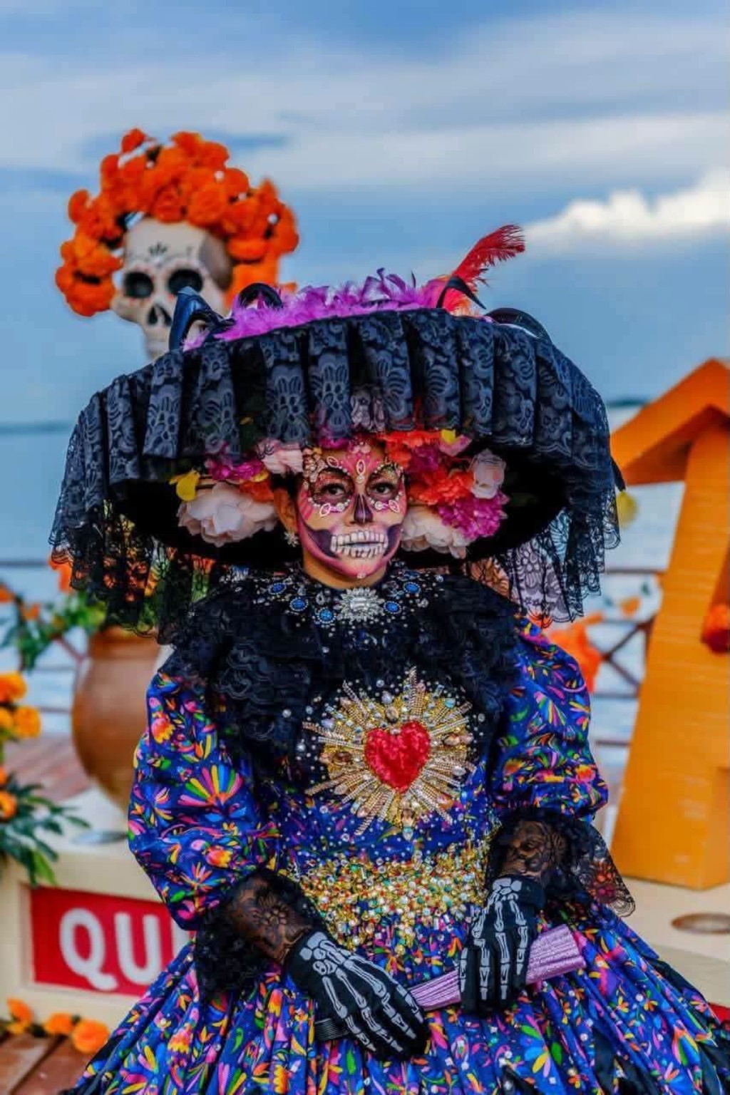 Vestuario y maquillaje de catrina