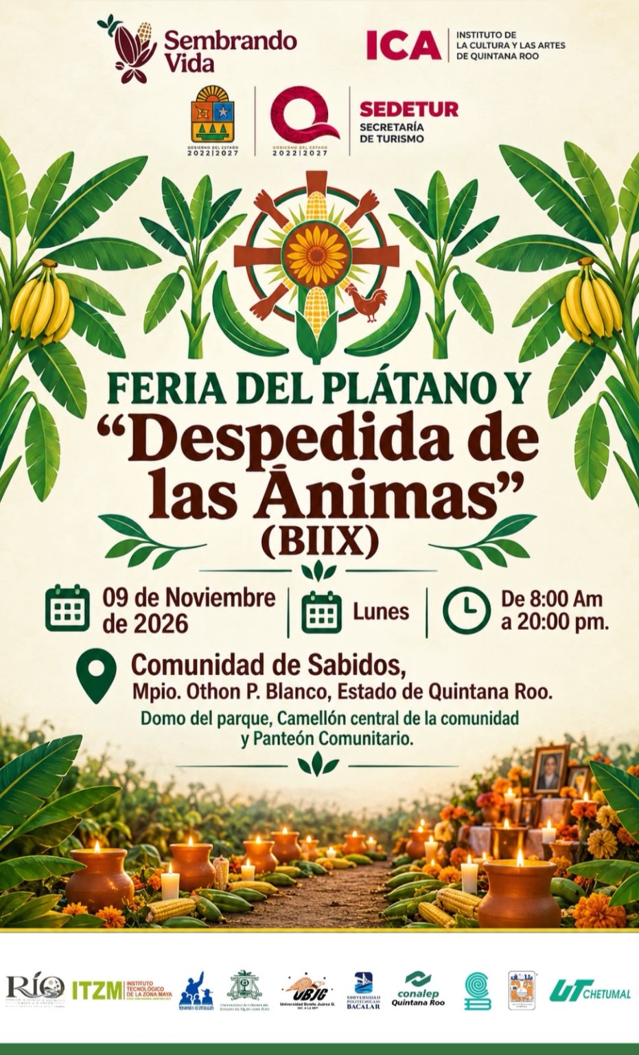 Cartel de la Feria del Plátano y Despedida de las Ánimas en Sabidos